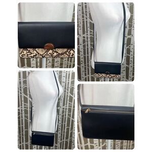 a new day Black Faux Leather & Faux Snake Crossbody Wallet Bag